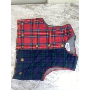 VTG 80s 90s Large Sharon Young Christmas Plaid Tartan Vest Houndstooth